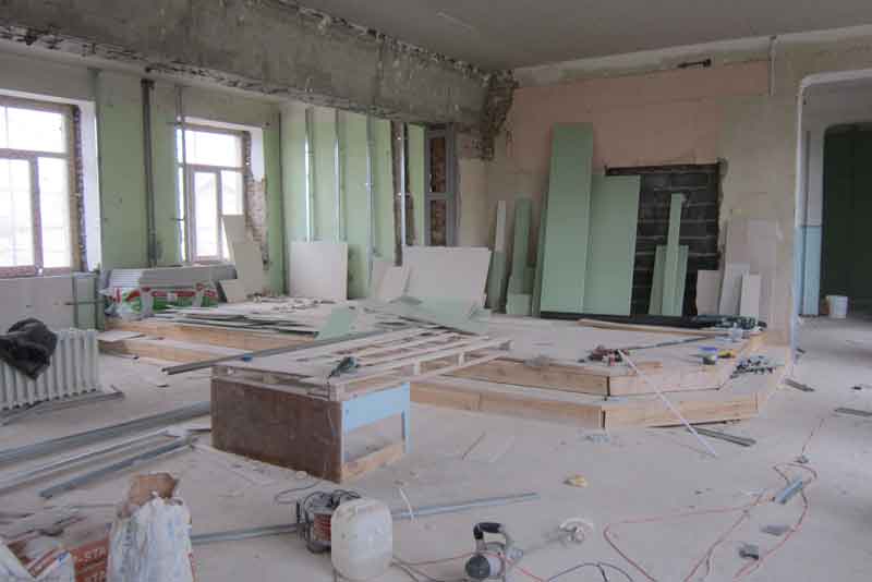 Реконструкция корпуса гимназии продолжается (фото)