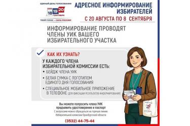 Адресное информирование избирателей стартует в Оренбургской области