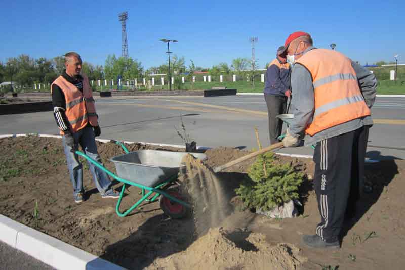 В городском парке, закрытом для посетителей, кипит работа