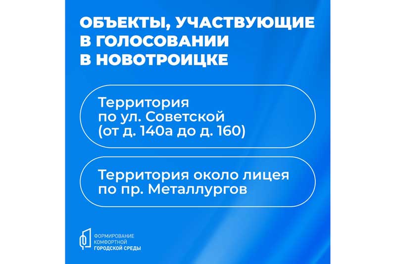 15, 16 и 17 марта жители Новотроицка cмогут принять участие в голосовании за объекты благоустройства