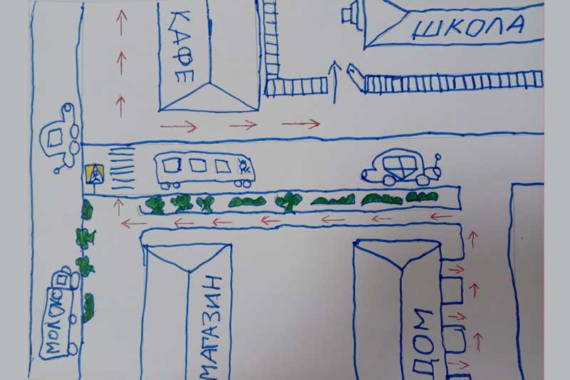 В Новотроицке учащиеся начальных классов вместе с инспектором Госавтоинспекции изучили особенности маршрута “Дом-школа-дом”